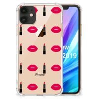 Apple iPhone 11 Doorzichtige Silicone Hoesje Lipstick Kiss - thumbnail