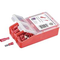 TRU COMPONENTS Assortiment kabelschoenen 4,8x0,8 mm 0.5 mm² 1.5 mm² Rood 140 stuk(s)