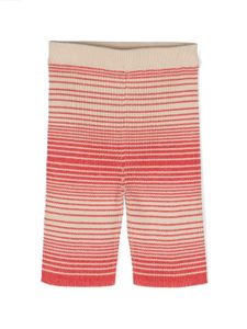 Gucci Kids short rayé à patch logo - Tons neutres