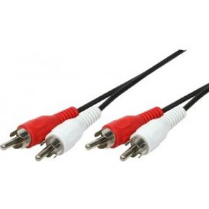 LogiLink 2xRCA - 2xRCA, 2.5m audio kabel 2,5 m Zwart