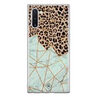 Samsung Galaxy Note 10 siliconen hoesje - Luipaard marmer mint