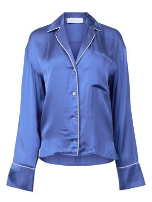 Equipment Shalom pyjama met satijnen afwerking - Blauw