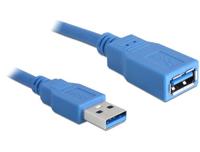 Delock Verlengkabel USB 3.0 type A stekker > USB 3.0 type A aansluiting 3 m blauw