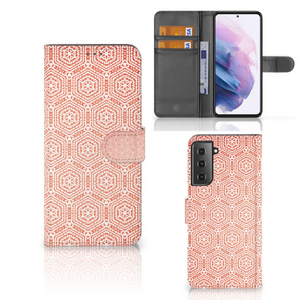 Samsung Galaxy S21 Plus Telefoon Hoesje Pattern Orange