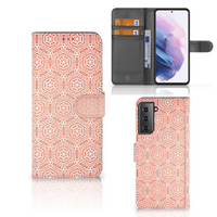 Samsung Galaxy S21 Plus Telefoon Hoesje Pattern Orange - thumbnail