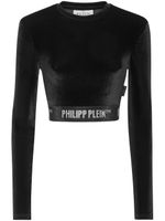 Philipp Plein haut crop en velours à manches longues - Noir