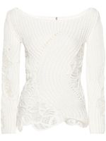 Ermanno Scervino pull à détail en dentelle - Blanc