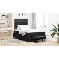 vidaXL Boxspringbed met Matras & Bank Zwart 120x200 cm Fluweel