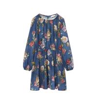Mango Kids gebloemde jurk middenblauw