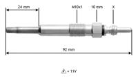 Gloeibougie VALEO, Spanning (Volt)11V, u.a. für Audi, VW, Seat, Ford, Skoda