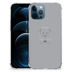 iPhone 12 | 12 Pro Stevig Bumper Hoesje Grijs Baby Olifant