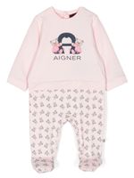 Aigner Kids pyjama en coton à imprimé graphique - Rose