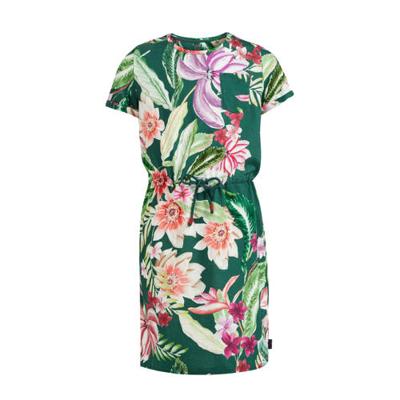 WE Fashion gebloemde jurk groen/roze/paars