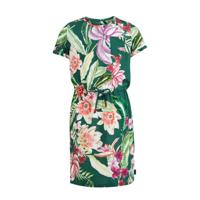WE Fashion gebloemde jurk groen/roze/paars