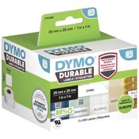 DYMO 2112286 Rol met etiketten 25 x 25 mm Polypropyleen folie Wit 1700 stuk(s) Permanent hechtend Universele etiketten, Adresetiketten