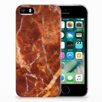 Apple iPhone SE | 5S TPU Siliconen Hoesje Marmer Bruin