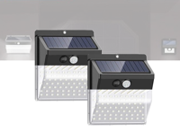 Fedec Solar Buitenlamp met bewegingssensor - 2 stuks - Zwart - thumbnail