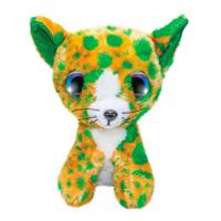 Lumo Stars knuffel Cat Catsy junior 15 cm pluche groen/oranje