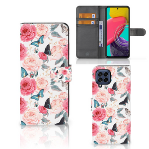 Samsung Galaxy M53 Hoesje Butterfly Roses