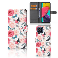 Samsung Galaxy M53 Hoesje Butterfly Roses - thumbnail