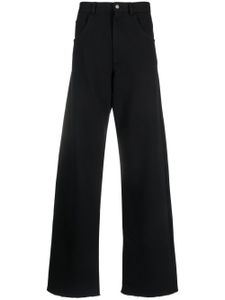 MM6 Maison Margiela pantalon ample à logo brodé - Noir