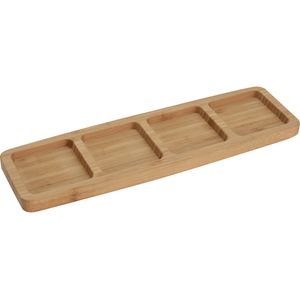 Serveerplanken/borden 4-vaks van bamboe hout L33 x B10 cm