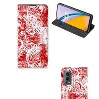 Mobiel BookCase OnePlus Nord 2 5G Angel Skull Rood - thumbnail