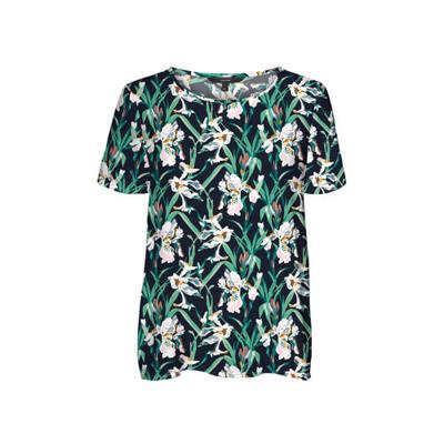 VERO MODA CURVE gebloemde top VMSIMPLY donkerblauw/groen/wit