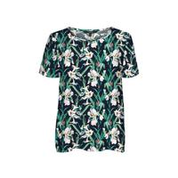 VERO MODA CURVE gebloemde top VMSIMPLY donkerblauw/groen/wit