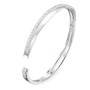 Swarovski 5572726 Armband Bangle Rows zilverkleurig-wit L 62 x 56 mm