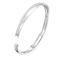 Swarovski 5572726 Armband Bangle Rows zilverkleurig-wit L 62 x 56 mm - thumbnail