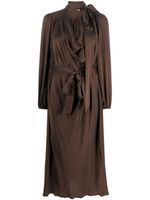 ZIMMERMANN robe mi-longue Billow en soie - Marron - thumbnail