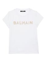 Balmain Kids t-shirt à logo brodé - Blanc