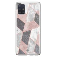 Samsung Galaxy A71 siliconen telefoonhoesje - Stone grid