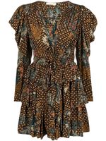 Ulla Johnson robe Oni à volants superposés - Marron