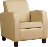 Bruine leren landelijke fauteuil Joy - poot hout bruin - Toledo Leer Kalahari (bruin leer)