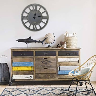 vidaXL Wandklok 60 cm MDF grijs vidaXL Wandklok 60 cm MDF grijs