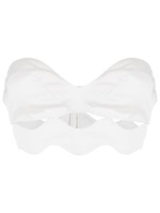 Adriana Degreas haut bandeau crop à motif zig-zag - Blanc