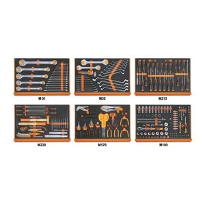 Beta 5988U6/M Assortiment van 214 gereedschappen voor universeel gebruik in voorgevormde EVA foam inlegbakken - 059881430 059881430