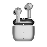 KSIX Meteor Draadloze bluetooth-hoofdtelefoon, HD-oproepen, ENC-ruisonderdrukking, laadhoes van metaal, True Wireless Stereo, 32 uur batterijduur, spraakassistenten, waterdicht, zilver