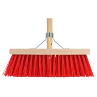 Talen tools bezem rood 35 cm met steel 140 cm