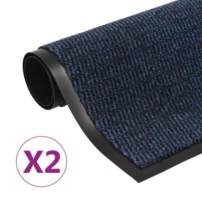 vidaXL Droogloopmatten 2 st rechthoekig getuft 80x120 cm blauw vidaXL Droogloopmatten 2 st rechthoekig getuft 80x120 cm blauw