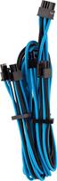Corsair Premium kabel, 6+2 pin, PCIe, dubbele kabel, type 4 (generatie 4-serie), voor voedingen, met ommanteling, blauw/zwart