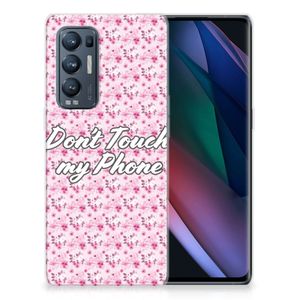 OPPO Find X3 Neo Silicone-hoesje Flowers Pink DTMP