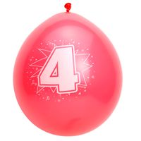 Folat BV Cijfer Ballonnen 4 jaar, 8st.