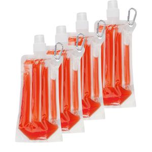 Drinkfles/bidon - 8x - rood - navulbaar - met koelvloeistof - 400 ml - festival/outdoor