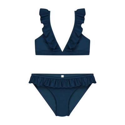 Shiwi triangel bikini Panama met ruches donkerblauw Shiwi triangel bikini Panama met ruches donkerblauw