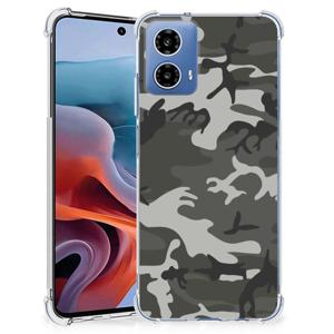 Motorola Moto G34 Doorzichtige Silicone Hoesje Army Light