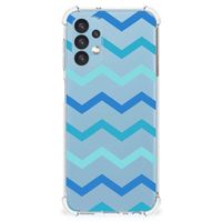 Samsung Galaxy A13 (4G) Doorzichtige Silicone Hoesje Zigzag Blauw