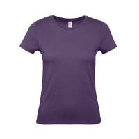 Set van 2x stuks paars basic t-shirts met ronde hals voor dames van katoen, maat: 2XL (44)